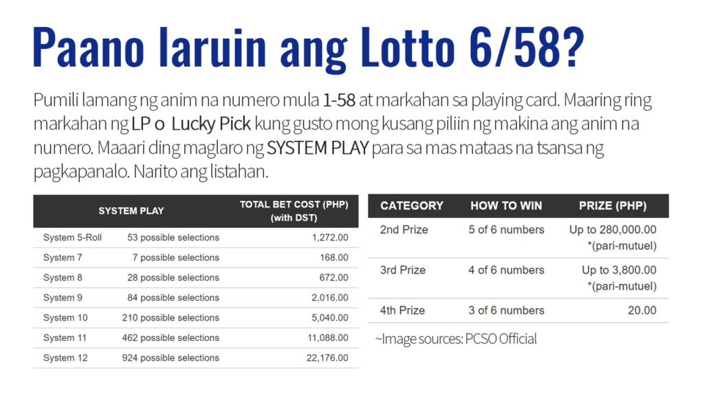 How to Play Lotto 6/58